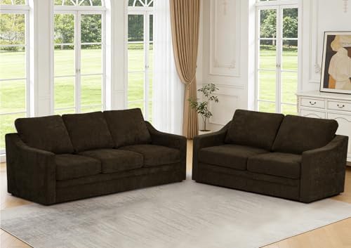2 Pieces Chenille Sofa Set w/Soft Back Cushion - Image 3