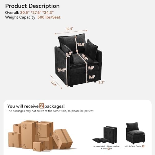30" Cloud Modular Single Sofa Chair - Image 2
