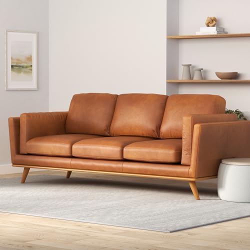 Poly & BARK Cadiz 90" Sofa – Saddle Tan Full-Grain Pure-Aniline Italian Leather - Image 2