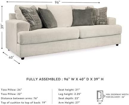 Signature Design by Ashley Soletren Chenille Sofa, No Assembly - Image 3