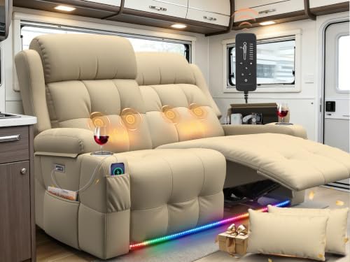 Reclining Loveseat Sofa, RV Loveseats Recliner Sofas Wall Hugger, Double by BuiltfortheRVLife