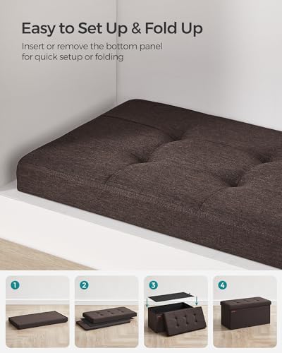 SONGMICS 30 Inches Folding Storage Ottoman Bench, Load 660 lb - Image 7