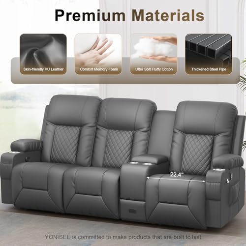 YONISEE Loveseat Recliner Sofa, 3 Seat Reclining Sofa - Image 6