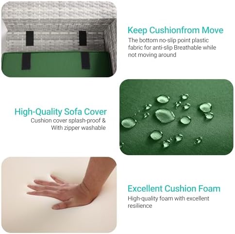 Outdoor Patio Furniture Set PE Wicker Rattan Outdoor Sectional Sofa - Image 3