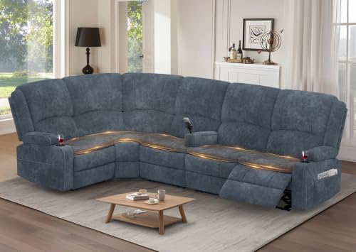 Upgraded 5 Seater Reclining Sofa Set, Living Room Couch by SavortheHappyMoments