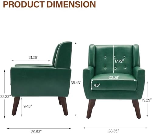 Accent Chair, Upholstered Armchair in PU Leather - Image 2