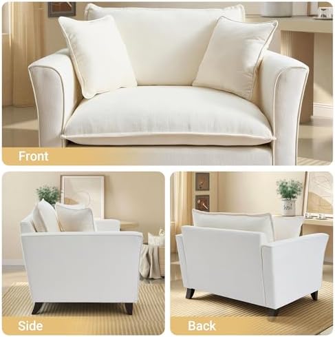 46.9" Chenille Upholstered Accent Chair Wide Seat - Image 6
