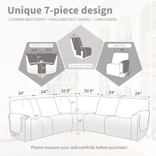 Waterproof Sectional Reclining Couch Covers L Shaped Recliner Sectional Sofa - Image 3