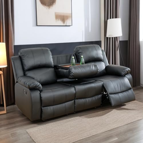 A Ainehome Living Room Furniture Set Leather Recliner Sofa Set Loveseat Chair by AAinehome