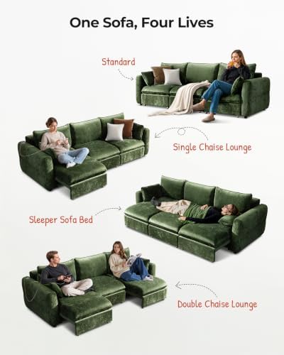 103" Electric Pull Out Sleeper Sofa Bed, 2in1 Power Extendable Couch Bed - Image 3