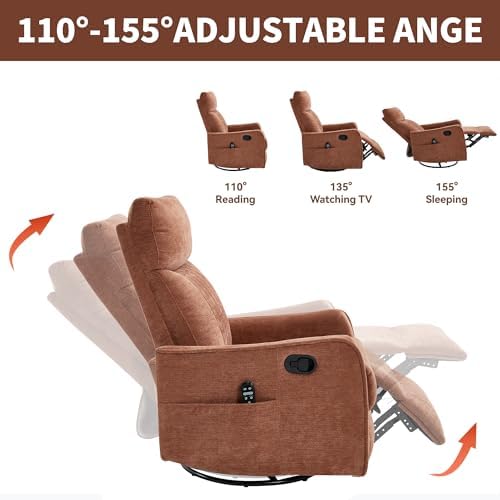 Manual Swivel Rocker Recliner Chair - Image 5