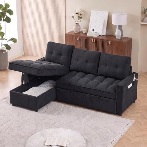 71" L Shaped Queen Pull Out Sofa Bed - Image 2