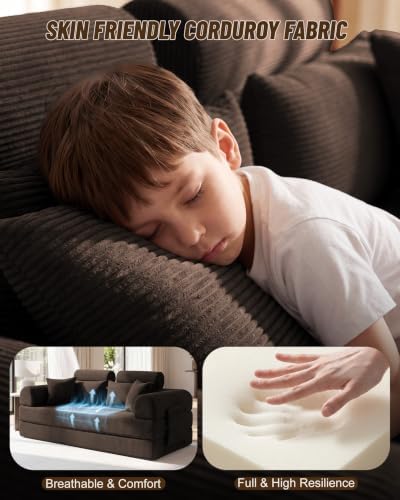 79" Convertible Sofa Bed with High Back, Boneless Couch - Image 5
