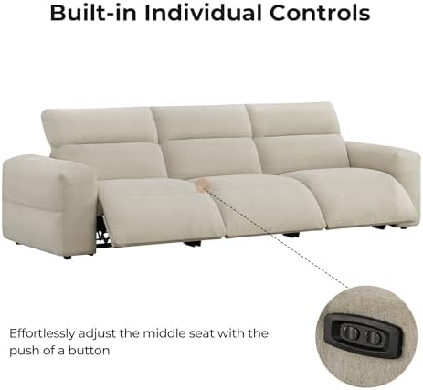 CHITA 125'' Power Recliner Sofa, Zero Wall Hugger Reclining Sofa - Image 6
