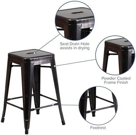 Flash Furniture 24 in Metal Counter Stool - Image 6