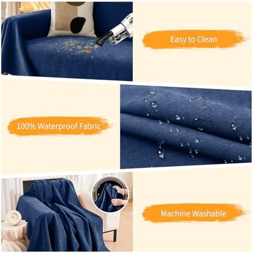 Deep Dream Cat-Scratch Resistant Couch Cover, Waterproof Sofa Cover - Image 4