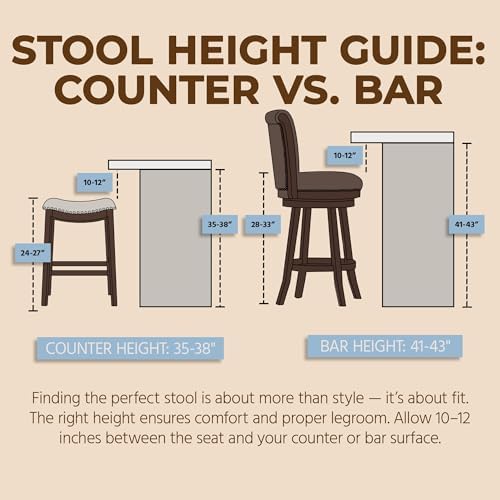 ROME + OAK Parker 26 Inch Counter Stool, Backless Saddle - Image 4