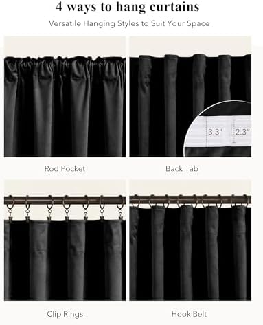 StangH Extra Long Black Velvet Curtains - Image 2