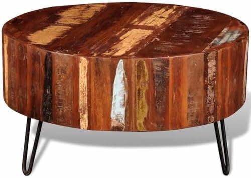 vidaXL Coffee Table Solid Reclaimed Wood Round - Image 7