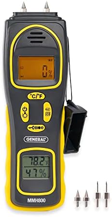 General Tools MMH800 Pin/Pinless Moisture Meter w/Temp and Humidity by GeneralTools