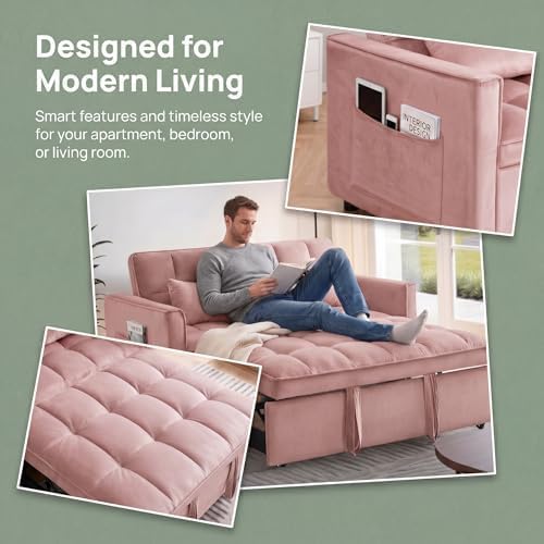 NicBex Sleeper Sofa Bed with Adjustable Backrest & Side Pockets - Image 5
