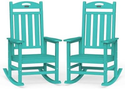 Outdoor Rocking Chairs Set of 2, Oversized Rocking Chair, All Weather by Suunyn