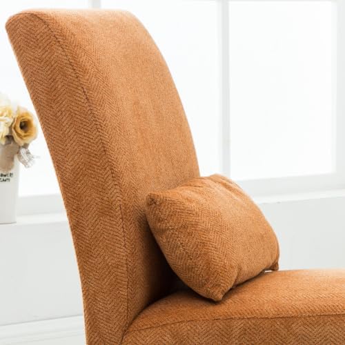 Roundhill Furniture Pisano Orange Fabric Armless Contemporary Accent Chair - Image 6