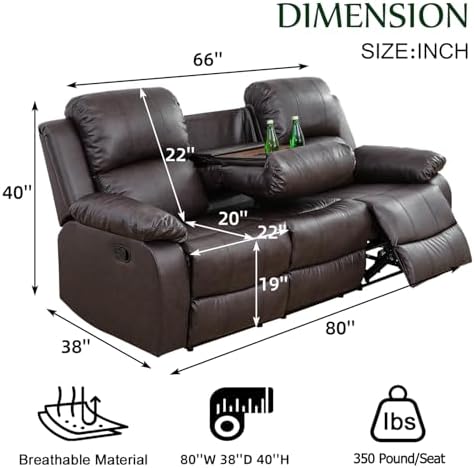 Leather Recliner Sofa，Reclining Sofa - Image 2