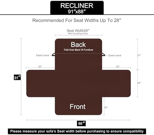 U-NICE HOME Reversible Recliner Chair Covers - Image 6
