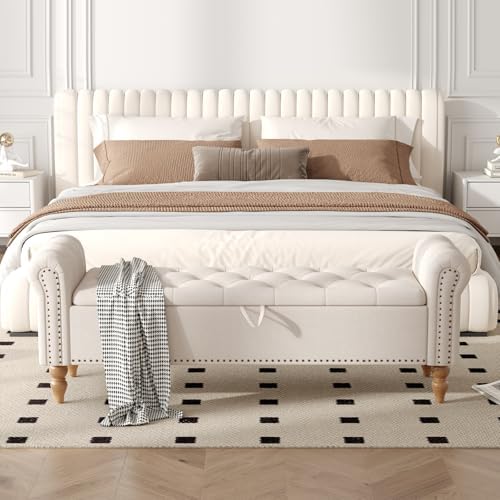Furniliving 63” End of Bed Bench, Bedroom Bench - Image 2