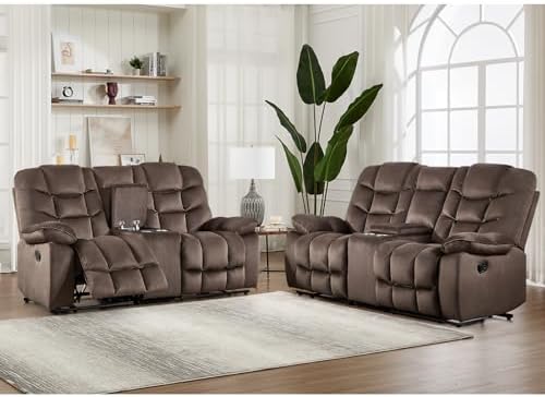 HAOMARKETS Manual Reclining Loveseat Sofa Set of 2 by HAOMARKETS