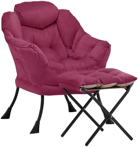Lazy Chair with Ottoman, Comfy Reading Chair by Aunekiv