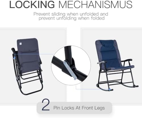 Outsunny Set of 4 Oversized Folding Rocking Camping Chair - Image 5