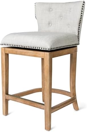 Maven Lane Hugo Counter Stool, Weathered Oak, Sand Color by Unknown