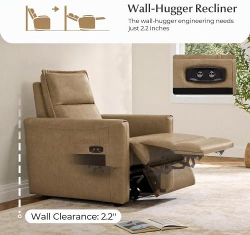CHITA Genuine Leather Couch, 2-seat 2 Power Recliner Sofa - Image 4