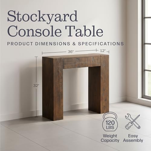 Alaterre Furniture Stockyard Solid Wood Console Table, 36 Inch - Image 2