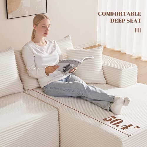 Mangodan 110” Cloud Sectional Couch, Boneless Sofa - Image 5