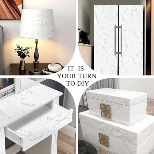 Marble Contact Paper White Peel and Stick Wallpaper - Image 6