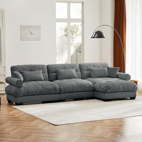 130" Modular Sectional Sofa, Velvet Upholstered Couches - Image 3