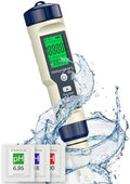 Pawfly Pool Salt Tester & pH Meter, 5 in 1 pH Salinity TDS EC & Temperature by Pawfly