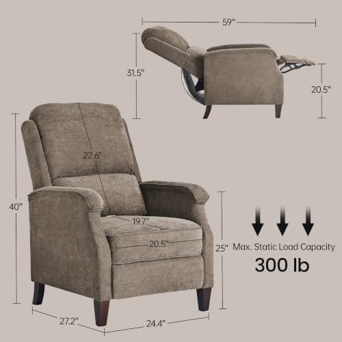 VKNOW Recliner Chair, Fabric Recliner - Image 2