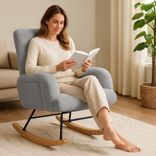 COMHOMA Nursery Rocking Chair, Teddy Glider Rocker - Image 5