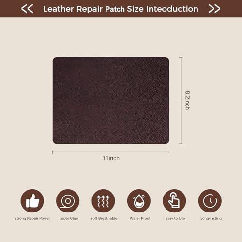 JDLUGH Sofa Leather Repair Patch Tape, 8.2x11 Inch - Image 3
