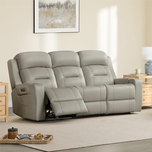 Watson & Whitely Genuine Leather Lay Flat Power Reclining Sofa by WatsonWhitely