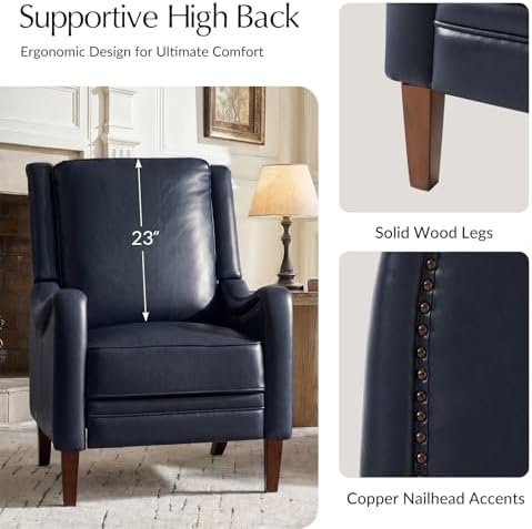 HULALA HOME Faux Leather Recliner Chair - Image 4