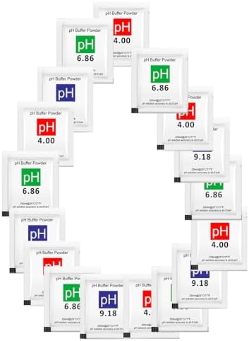 pH Meter Calibration Solution Kit | 18-Pack pH Buffer Powder by GIDIGI