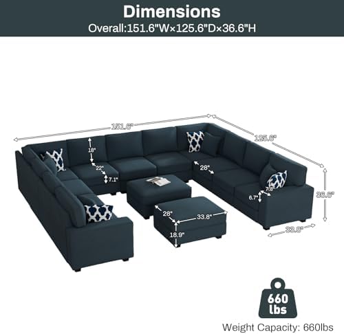 Legend Vansen Oversized Modular Sectional Sofa, U/L‑Shaped Reversible Couch - Image 2