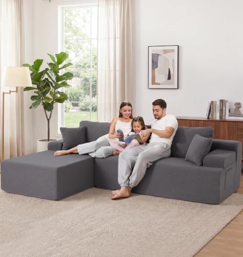 Hobestluk Boneless Couches Modular Sectional Sofa L-Shape Oversized Chaise - Image 3