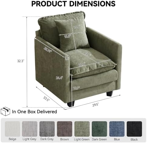 30'' Cloud Single Couch, Cloud Sofa - Image 2