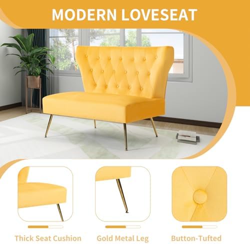 45’’ Velvet Modern Armless Loveseat - Image 3